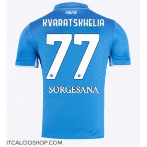 SSC Napoli Khvicha Kvaratskhelia #77 Prima Maglia 2024-25 Manica Corta